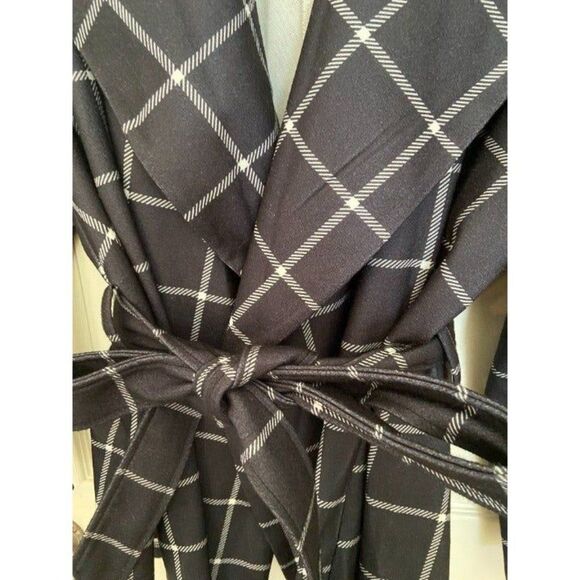 Blue Plaid Shawl Collar Belt Overcoat-BloomChic (Sz 16) - Picture 3 of 8